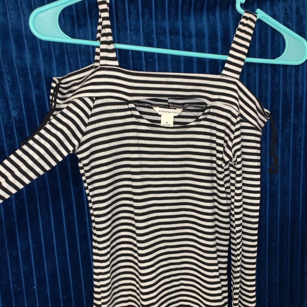 Black and White Cute Fitted Top